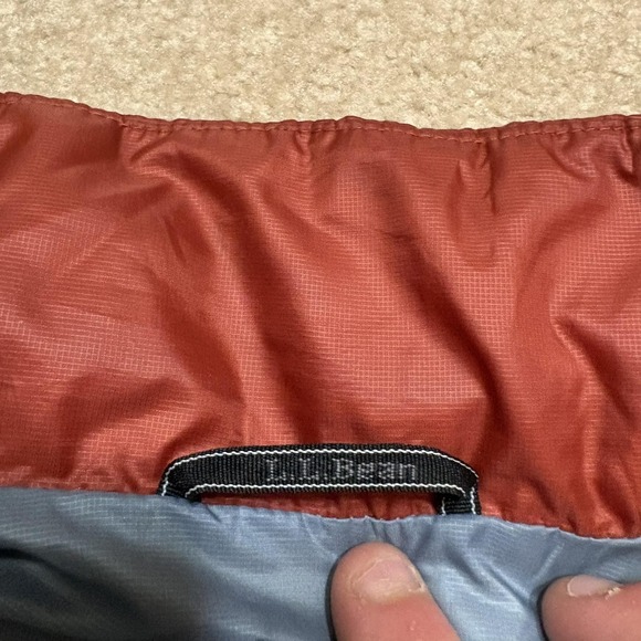 L.L. Bean Packaway Jacket Mens Medium Orange Primaloft Insulated Lightweight Zip - Picture 12 of 14